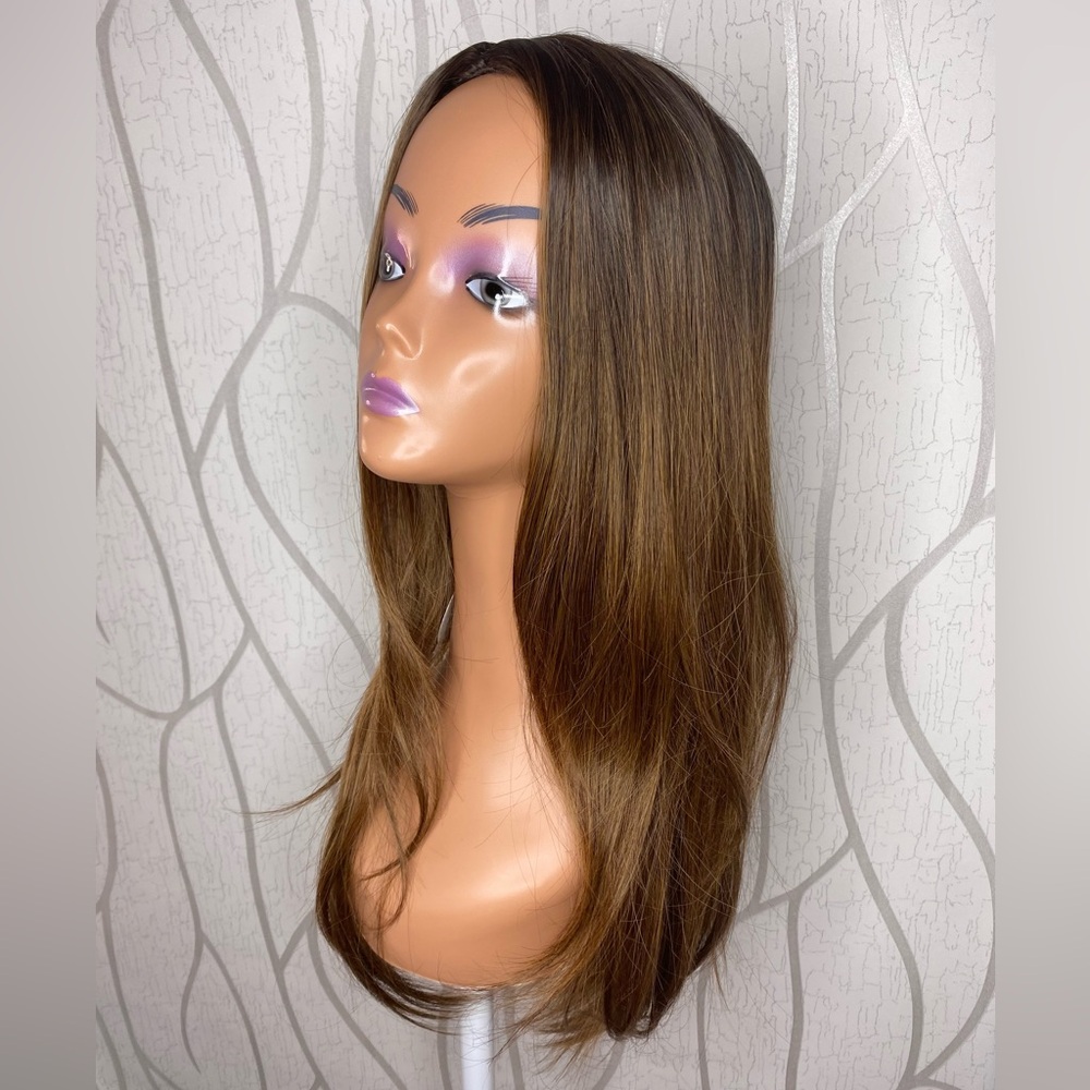 🎀 26” Caramel Brown Highlights & Darker Roots Wig w/ Layers 🎀 NWT